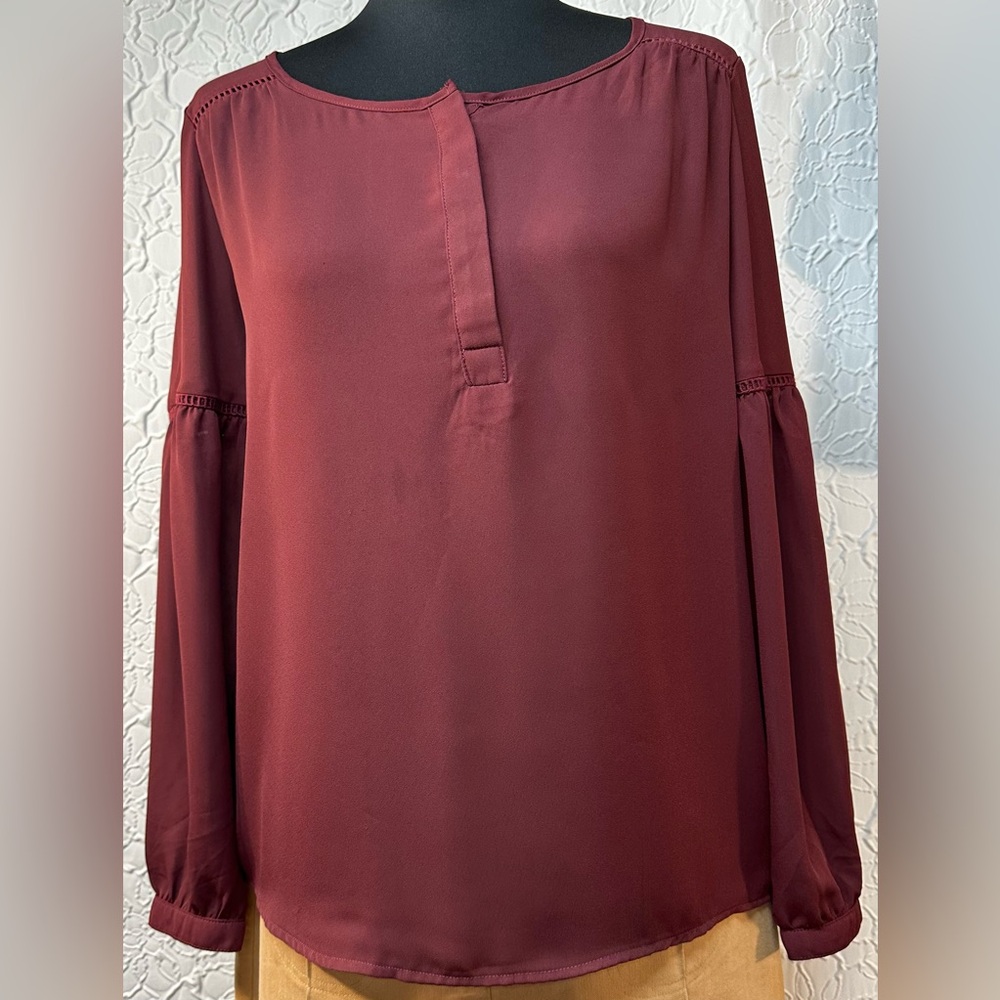 Pink Rose- Women’s  Burgundy Blouse (L)
